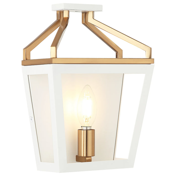 Matteo Lighting - W67011WHAG - One Light Wall Sconce - Mavonshire - White + Aged Gold Brass