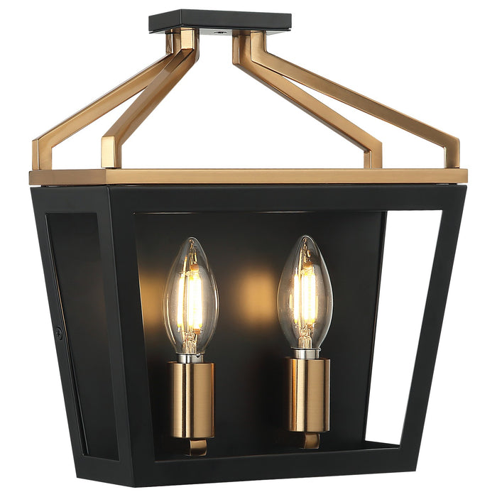 Matteo Lighting - W67012BKAG - Two Light Wall Sconce - Mavonshire - Black + Aged Gold Brass