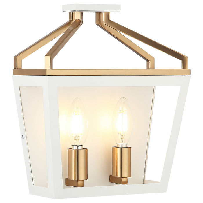 Matteo Lighting - W67012WHAG - Two Light Wall Sconce - Mavonshire - White + Aged Gold Brass