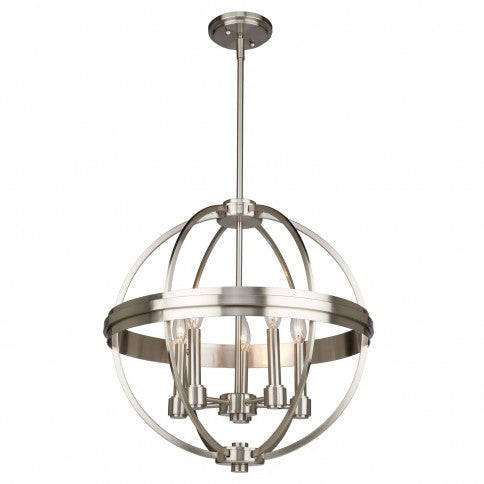 Roxbury Five Light Chandelier Chrome