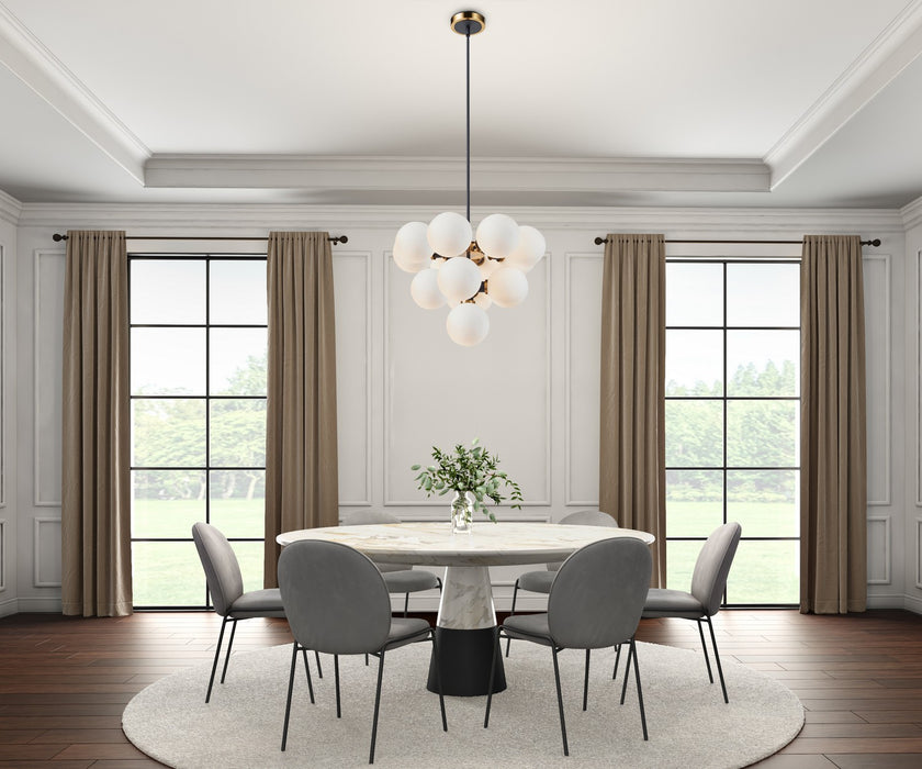 Artcraft - AC11872WH - 13 Light Chandelier - Gem - Black and Brushed Brass