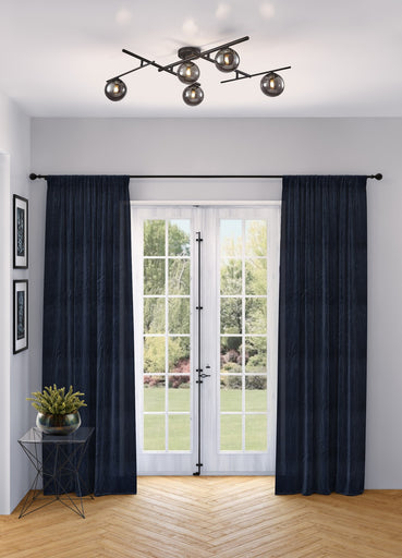 Modena Five Light Semi-Flush Mount Black