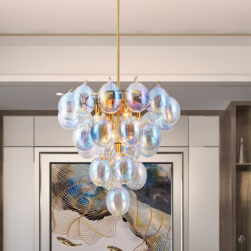 Globo Nine Light Chandelier Brass