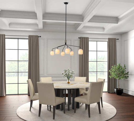 Artcraft - SC13376BB - Six Light Chandelier - Crema - Black, Brushed Brass