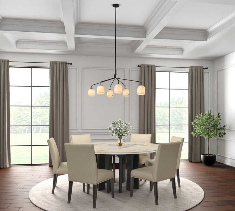 Artcraft - SC13376BB - Six Light Chandelier - Crema - Black, Brushed Brass