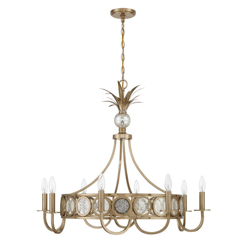 Hearst Eight Light Chandelier Noble Brass