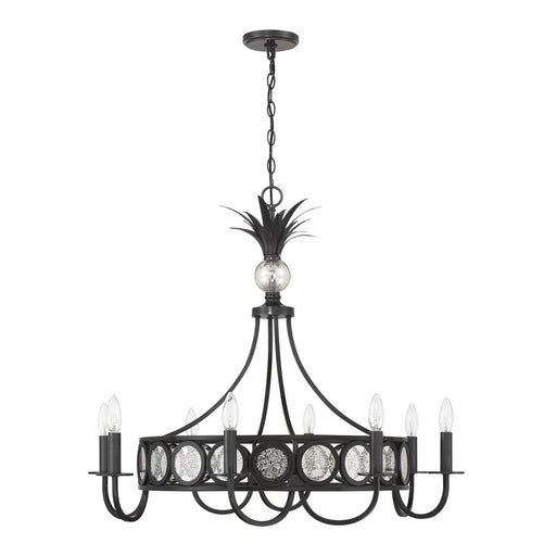 Hearst Eight Light Chandelier Black Tourmaline