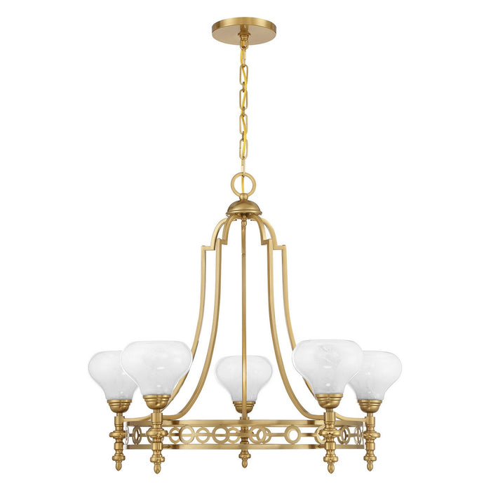 Savoy House - 1-1606-5-322 - Five Light Chandelier - Allston - Warm Brass