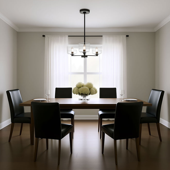 Visual Comfort Studio - DJC1233MBK - Three Light Chandelier - Lochdale - Midnight Black