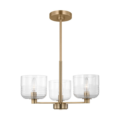 Lochdale Three Light Chandelier Satin Brass