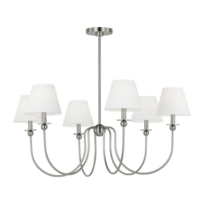 Visual Comfort Studio - DJC1246BS - Six Light Chandelier - Elsay - Brushed Nickel