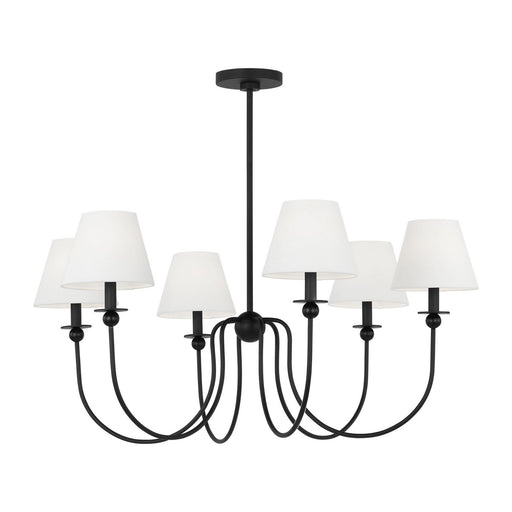 Visual Comfort Studio - DJC1246MBK - Six Light Chandelier - Elsay - Midnight Black