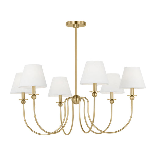 Elsay Six Light Chandelier Satin Brass