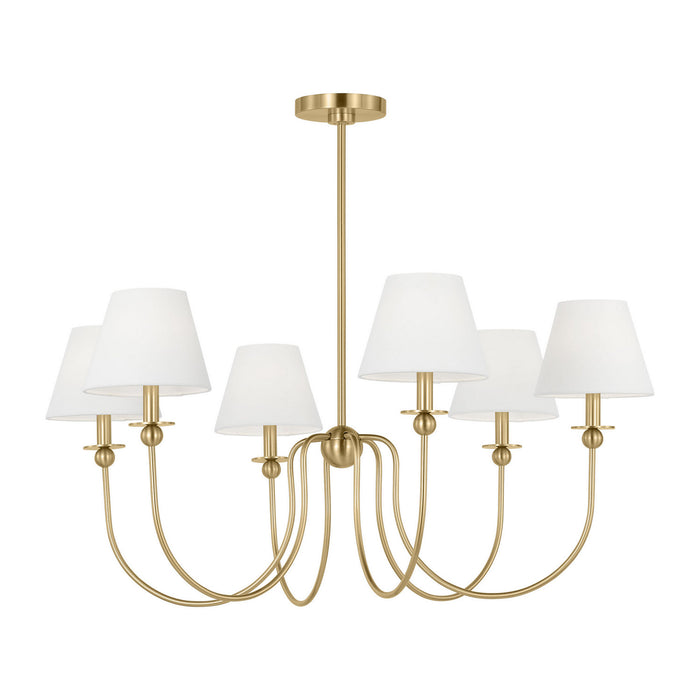 Visual Comfort Studio - DJC1246SB - Six Light Chandelier - Elsay - Satin Brass