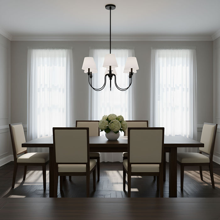 Visual Comfort Studio - DJC1255MBK - Five Light Chandelier - Elsay - Midnight Black