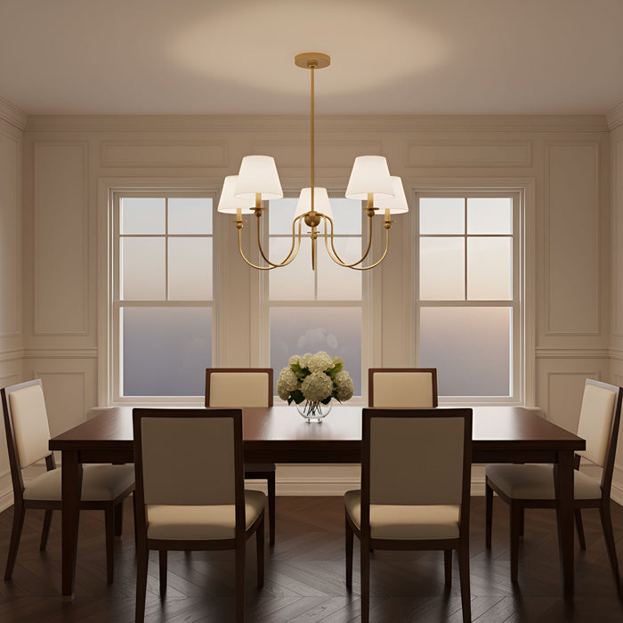 Visual Comfort Studio - DJC1255SB - Five Light Chandelier - Elsay - Satin Brass