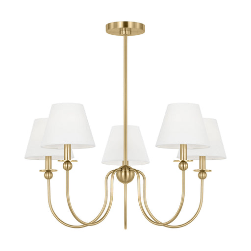 Elsay Five Light Chandelier Satin Brass