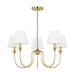 Visual Comfort Studio - DJC1255SB - Five Light Chandelier - Elsay - Satin Brass