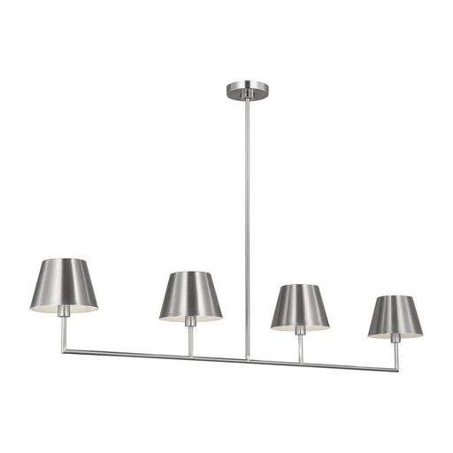Ender Four Light Linear Chandelier Brushed Nickel