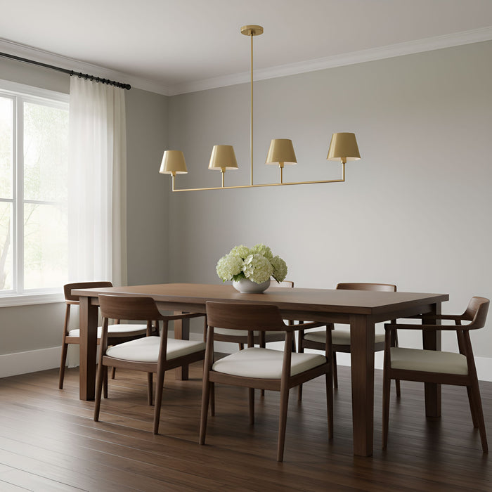 Visual Comfort Studio - DJC1274SB - Four Light Linear Chandelier - Ender - Satin Brass