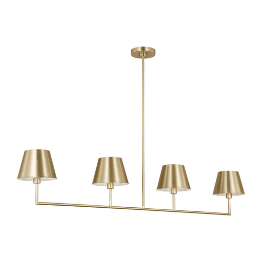 Ender Four Light Linear Chandelier Satin Brass