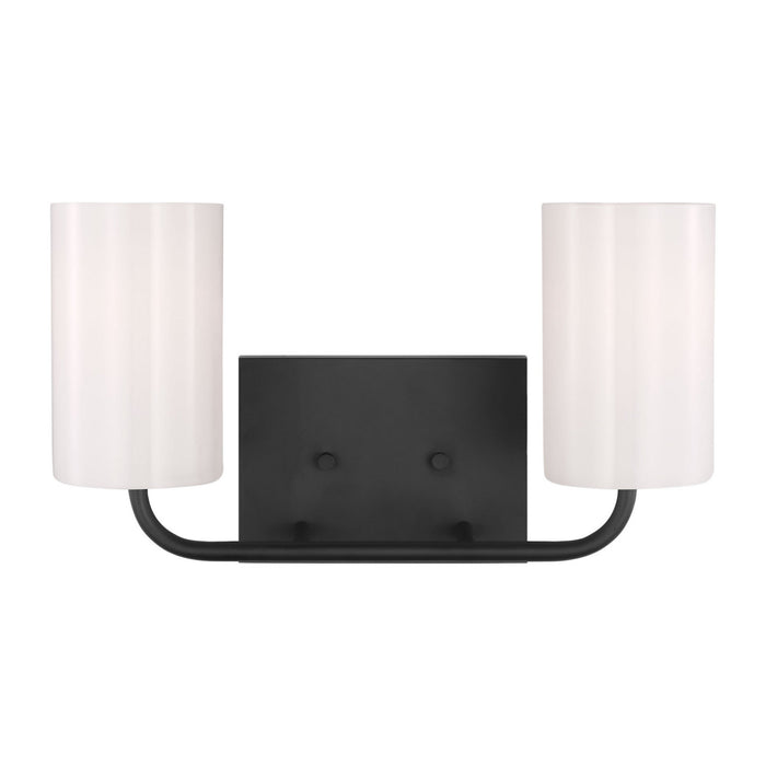 Generation Lighting - GLV1002EN3/MBK - Two Light Vanity - Rhett - Midnight Black