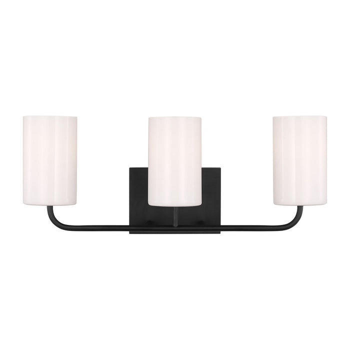 Generation Lighting - GLV1003EN3/MBK - Three Light Vanity - Rhett - Midnight Black