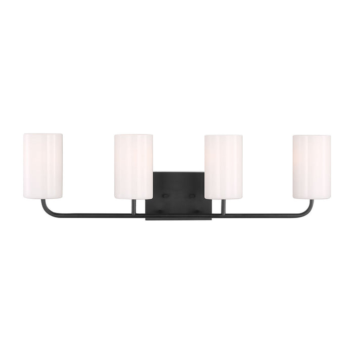 Generation Lighting - GLV1004EN3/MBK - Four Light Vanity - Rhett - Midnight Black