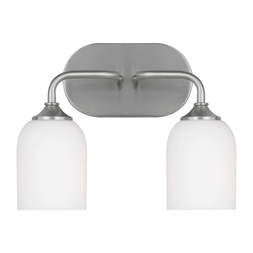 Emile Two Light Vanity Brushed Steel