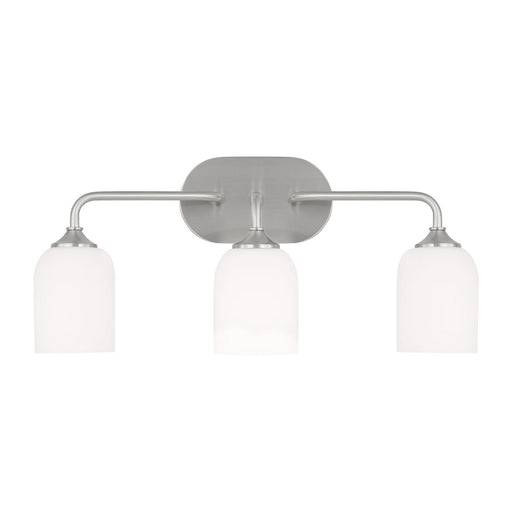 Emile Three Light Vanity Brushed Steel