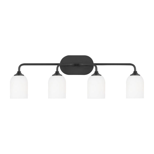 Generation Lighting - GLV1024EN3/MBK - Four Light Vanity - Emile - Midnight Black