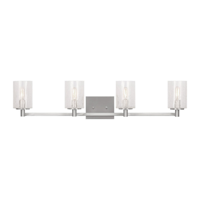 Generation Lighting - GLV1034EN/BS - Four Light Wall / Bath - Parker - Brushed Steel