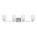 Generation Lighting - GLV1034EN/BS - Four Light Wall / Bath - Parker - Brushed Steel