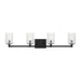 Generation Lighting - GLV1034EN/MBK - Four Light Wall / Bath - Parker - Midnight Black