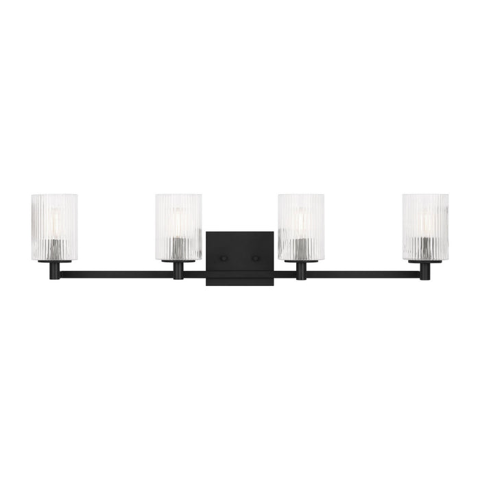 Generation Lighting - GLV1044EN/MBK - Four Light Wall / Bath - Lando - Midnight Black