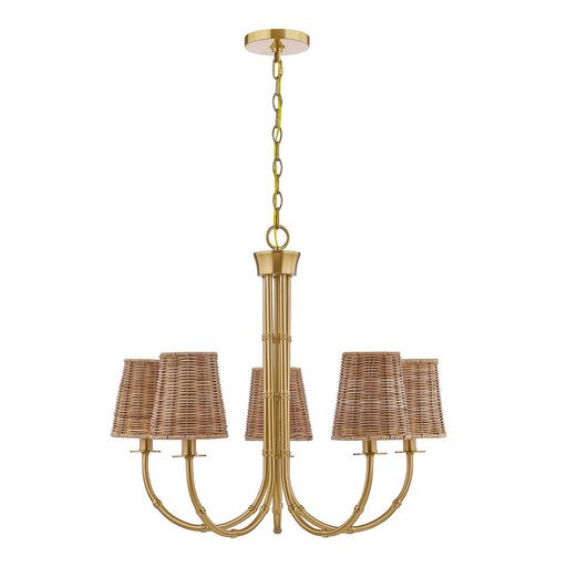 Ashbury Five Light Chandelier Warm Brass