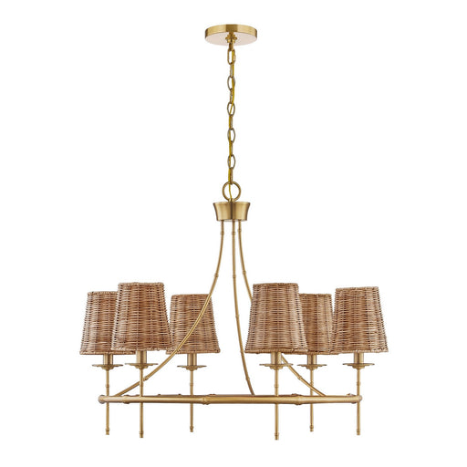 Ashbury Six Light Chandelier Warm Brass