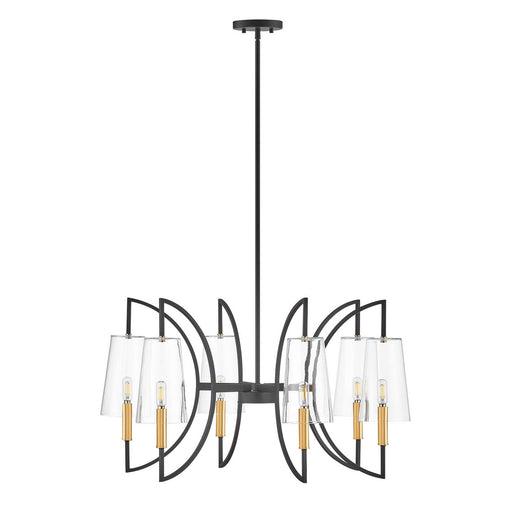 Savoy House - 1-7168-6-143 - Six Light Chandelier - Hanley - Matte Black and Warm Brass