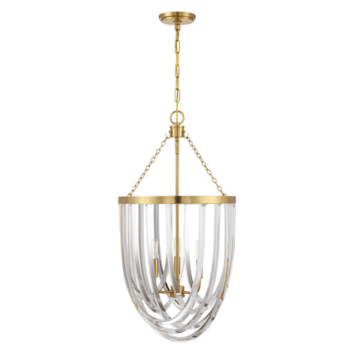 Jennings Three Light Pendant Warm Brass