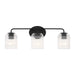 Generation Lighting - GLV1133MBK - Three Light Vanity - Eisele - Midnight Black