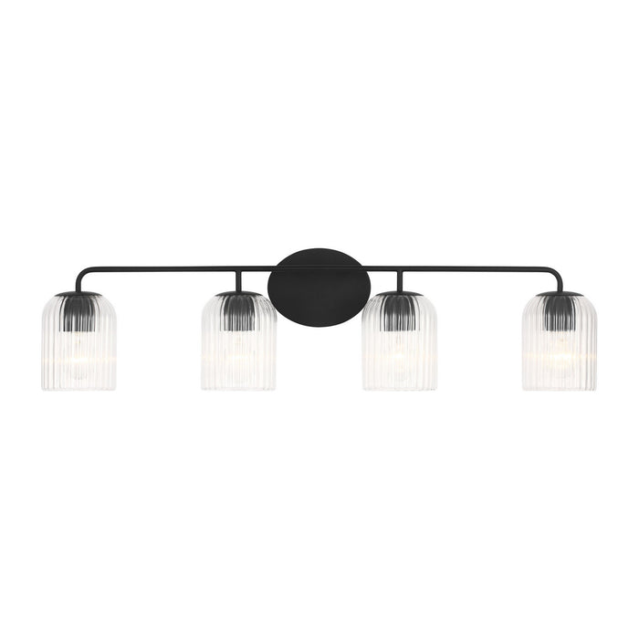 Generation Lighting - GLV1134MBK - Four Light Vanity - Eisele - Midnight Black