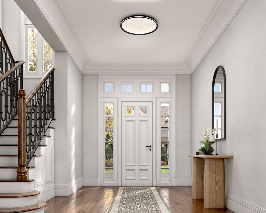 Artcraft - AC6875BK - LED Flush Mount - Luna - Black