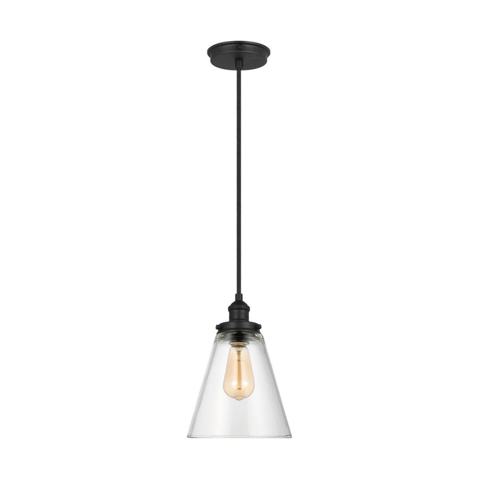 Visual Comfort Studio - P1347MBK - One Light Pendant - Baskin - Midnight Black