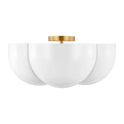 Cheverny Four Light Semi-Flush Mount Burnished Brass
