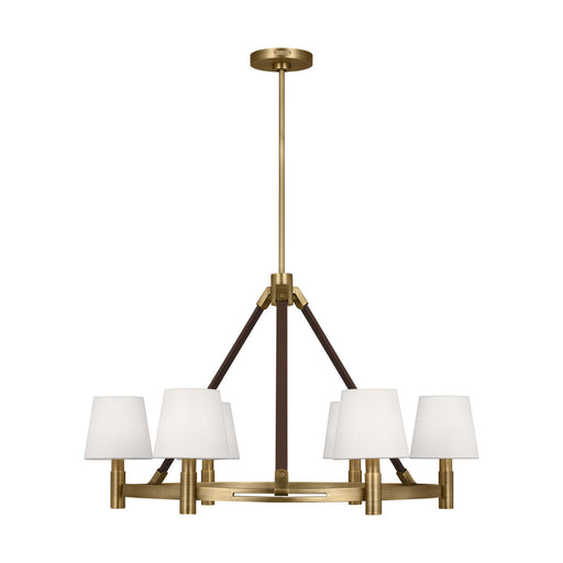 Grayson Six Light Chandelier Time Worn Brass