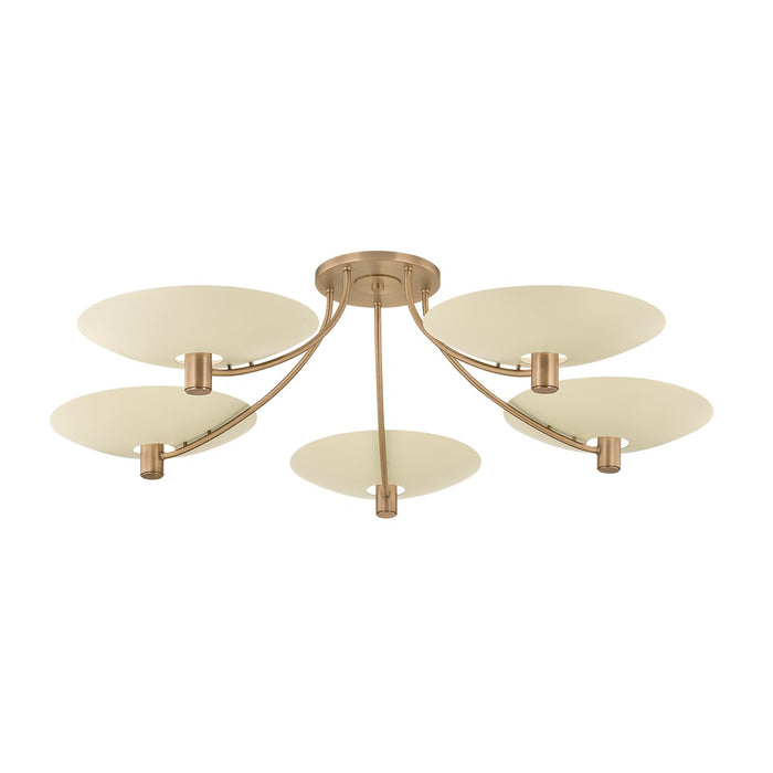 Troy Lighting - C1160-PBR/SSD - Five Light Semi Flush Mount - Wolfe - Patina Brass/Soft Sand
