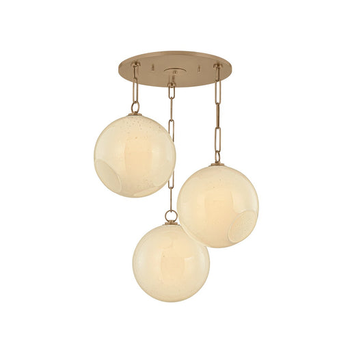 Bramble Three Light Chandelier Patina Brass