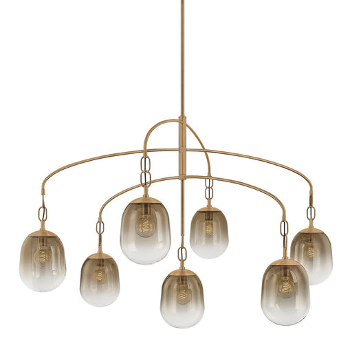 Harvey Seven Light Chandelier Patina Brass