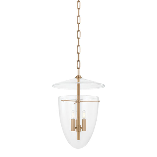 Tully Three Light Lantern Patina Brass