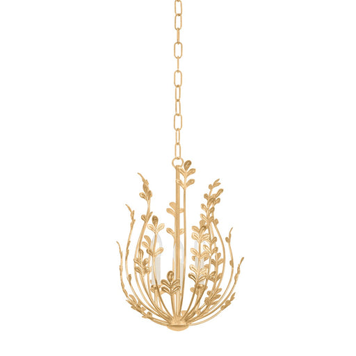 Delmore Three Light Chandelier Vintage Gold Leaf
